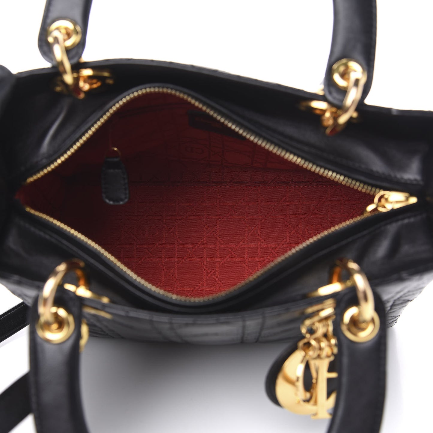 Lambskin Cannage Medium Lady Dior Black