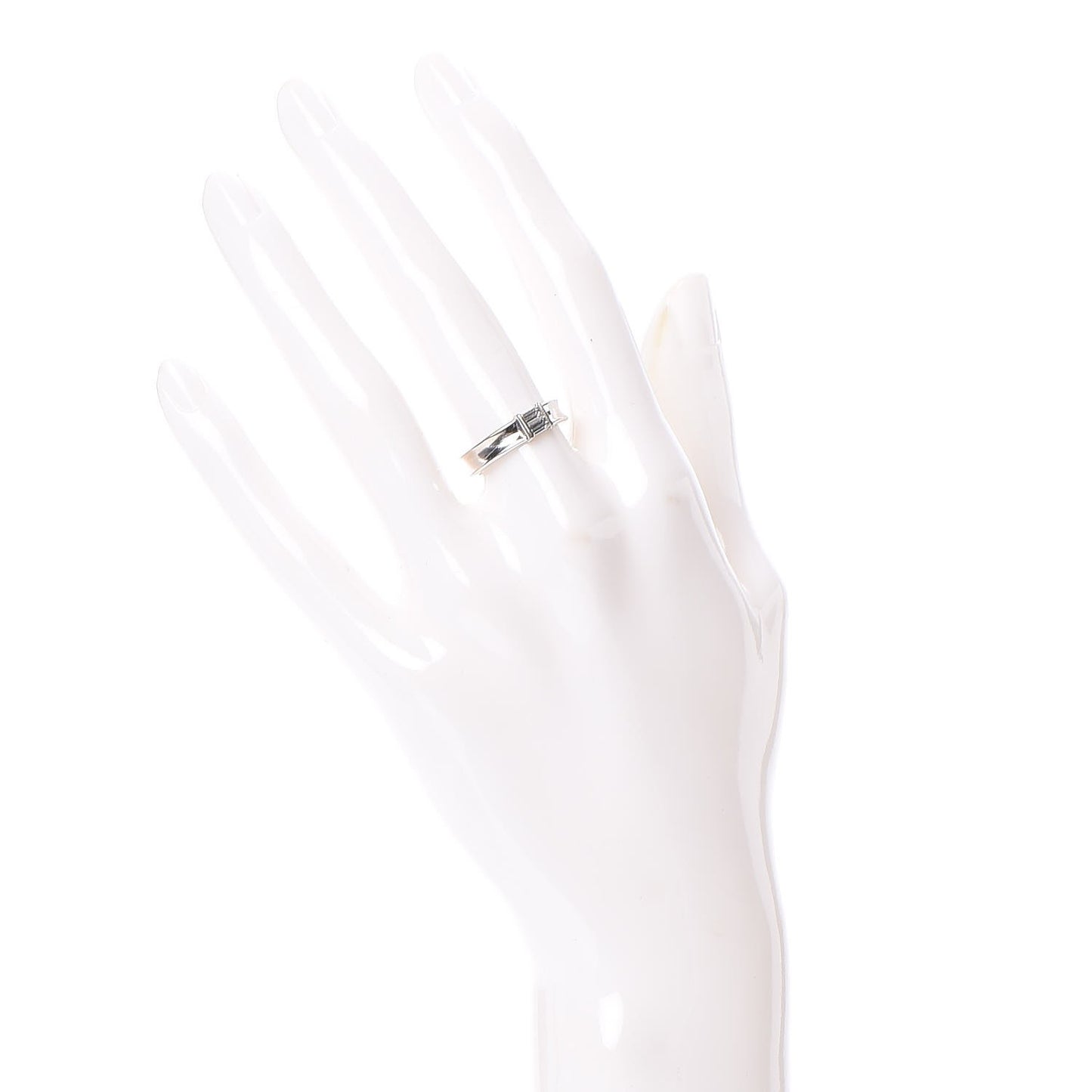 18K White Gold Diamond Baguette Stackable Ring 51 4.5