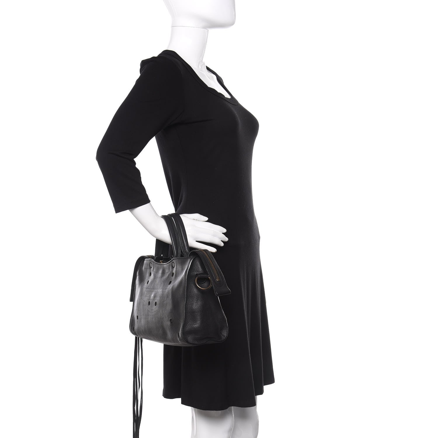 Balenciaga Veau Soyeux Perforated Blackout Hardware S City Black 2 of 9