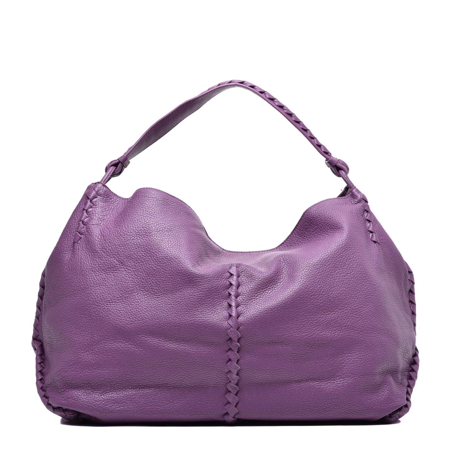 Washed Cervo Deerskin Large Hobo Lilac