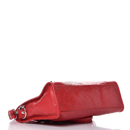 Balenciaga Agneau Arena Classic Silver Hardware S City Logo Strap Rouge Cardinal Black 4 of 7