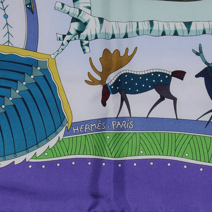 Hermes Silk La Vie Du Grand Nord Scarf 90 4 of 5