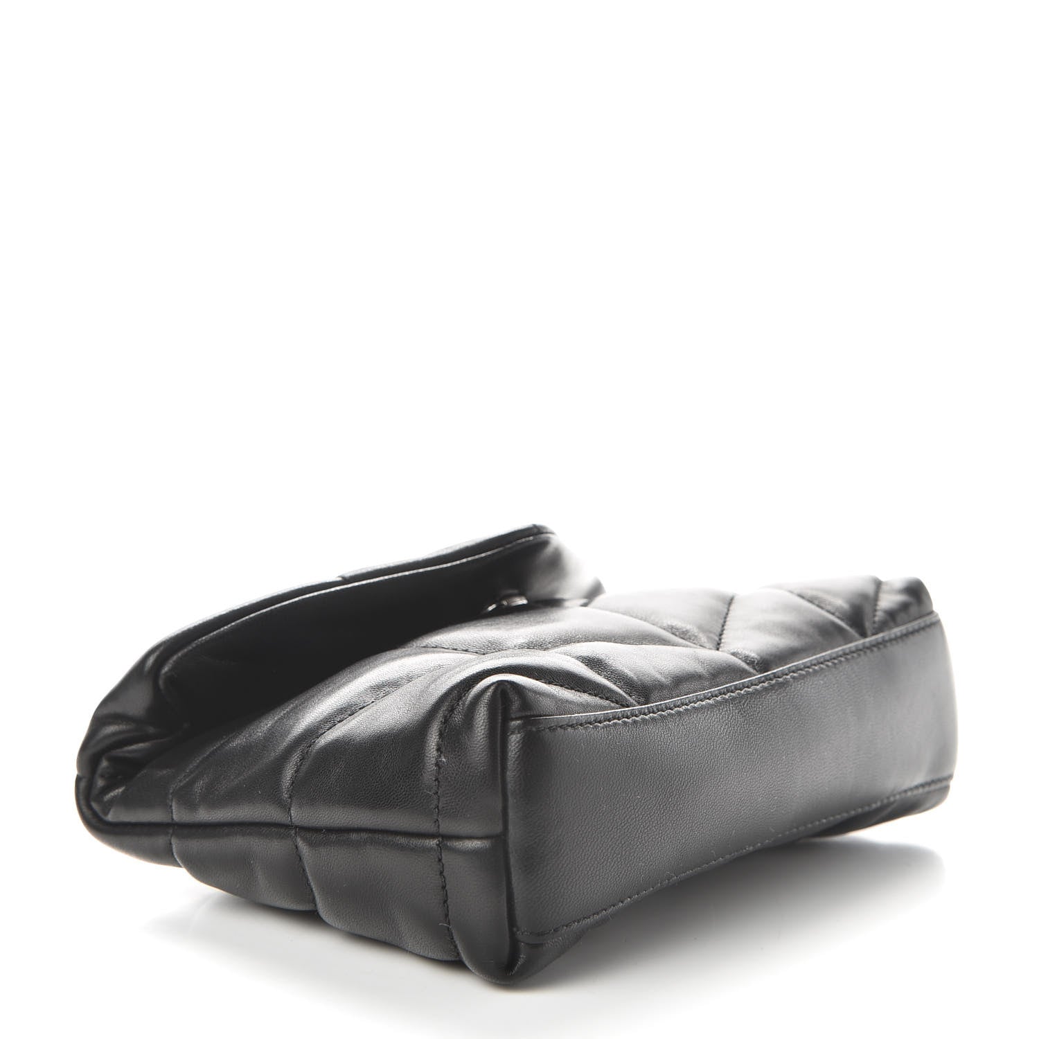 Saint Laurent Lambskin Monogram Loulou Puffer Pouch Clutch Black 4 of 9
