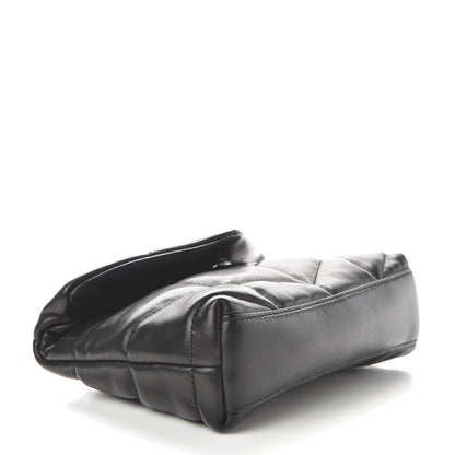 Saint Laurent Lambskin Monogram Loulou Puffer Pouch Clutch Black 4 of 9