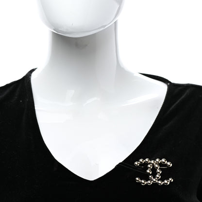 Chanel Metal Beaded CC Brooch Gold 2 of 4