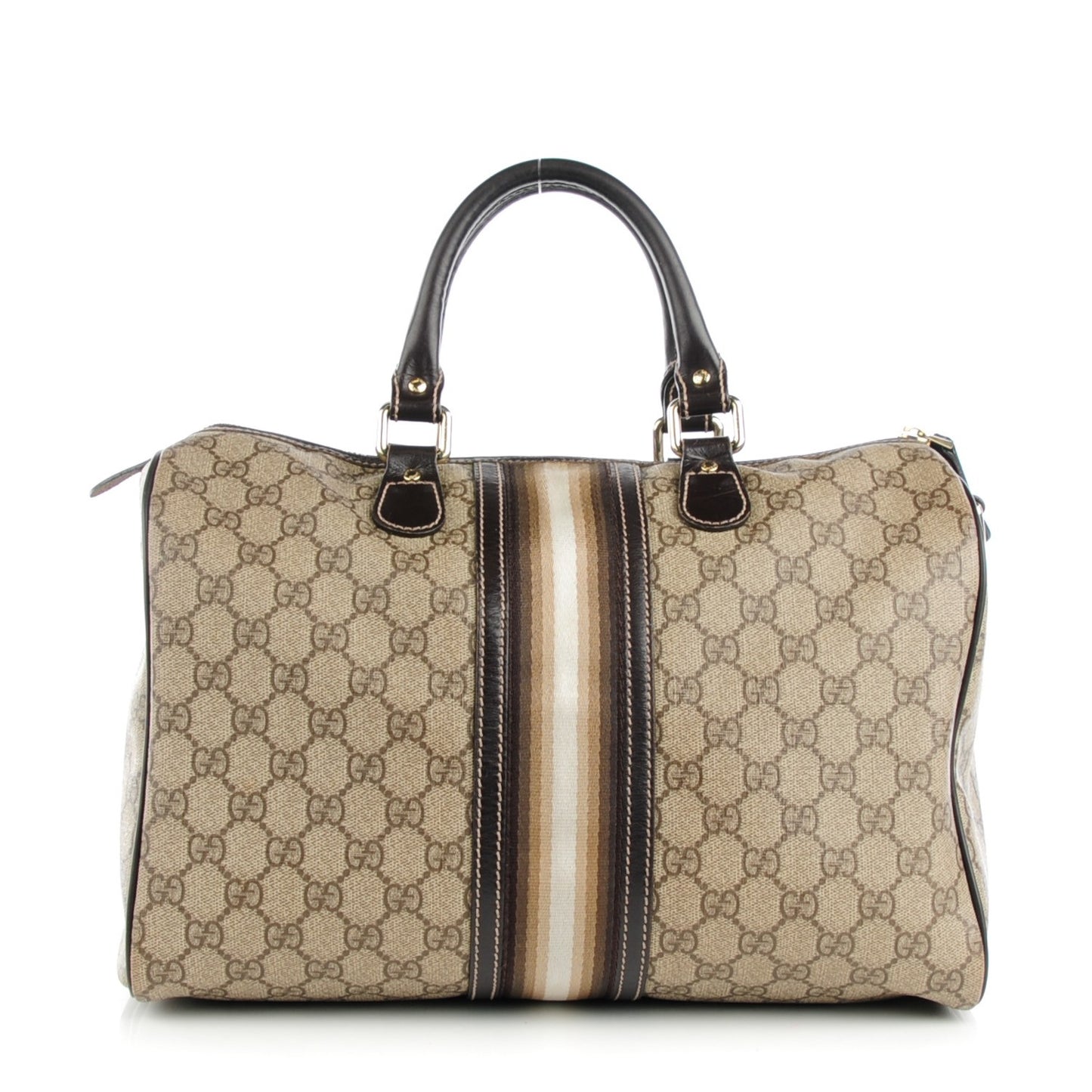 GG Plus Monogram Web Medium Joy Boston Dark Brown