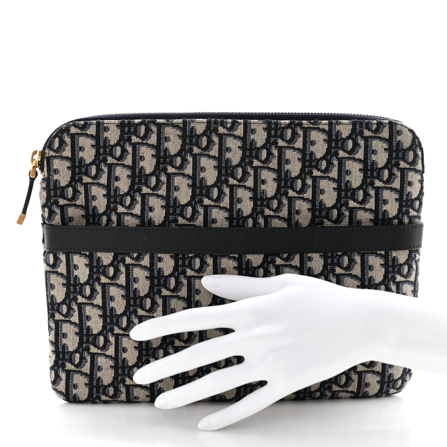 Christian Dior Oblique Pouch Clutch Blue 2 of 7