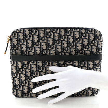 Christian Dior Oblique Pouch Clutch Blue 2 of 7