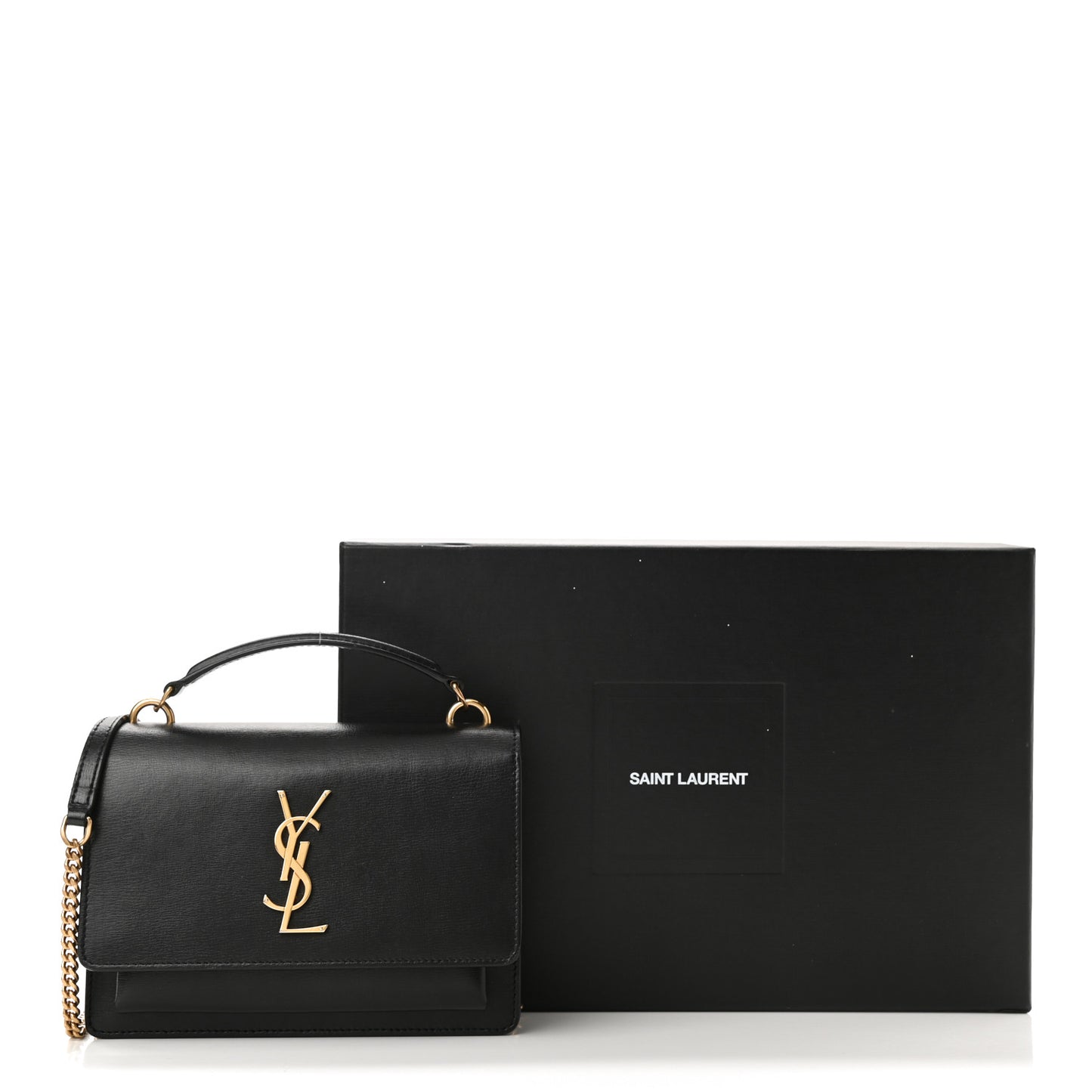 Calfskin Monogram Sunset Chain Wallet Black