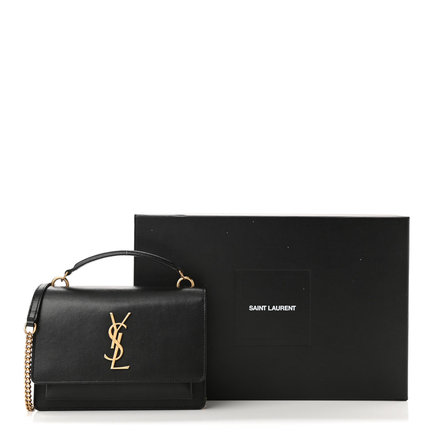 Saint Laurent Calfskin Monogram Sunset Chain Wallet Black 9 of 9