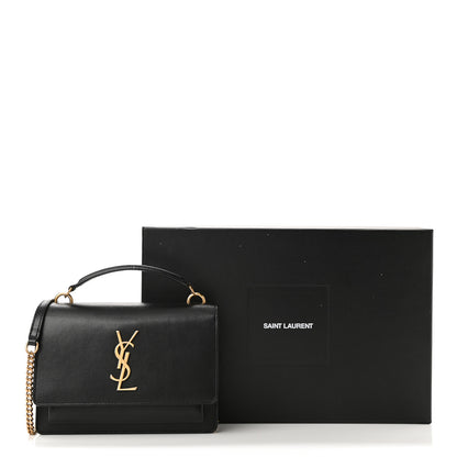 Saint Laurent Calfskin Monogram Sunset Chain Wallet Black 9 of 9