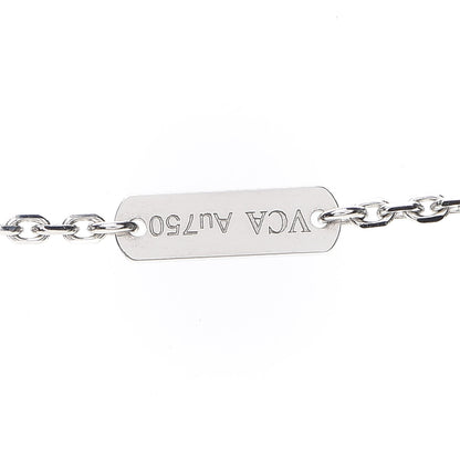 Van Cleef & Arpels 18K White Gold Diamond Guilloche Vintage Alhambra Pendant Necklace 6 of 8