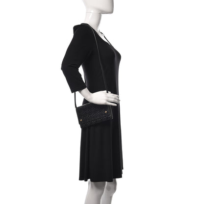 Burberry Calfskin Embossed Monogram Crossbody Black 2 of 9