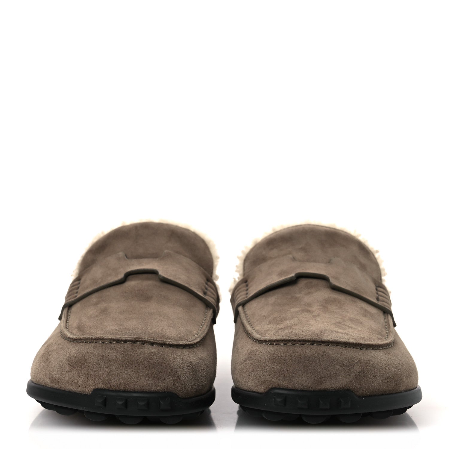 Hermes Suede Goatskin Shearling Go Mules 38 Brun Frume Ecru 3 of 11
