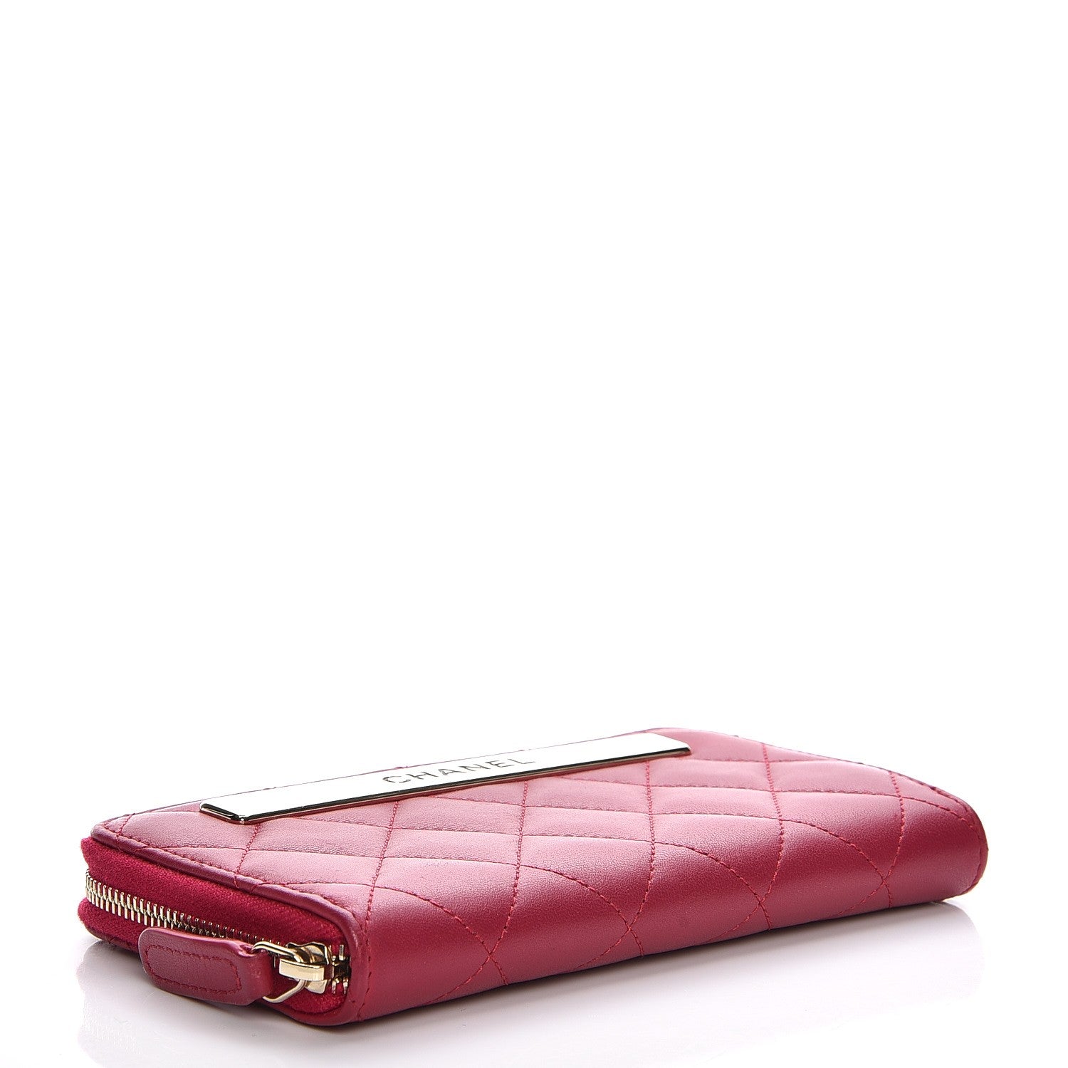 Chanel Lambskin Quilted Small Trendy CC Zip Around Wallet Dark Pink 4 of 8