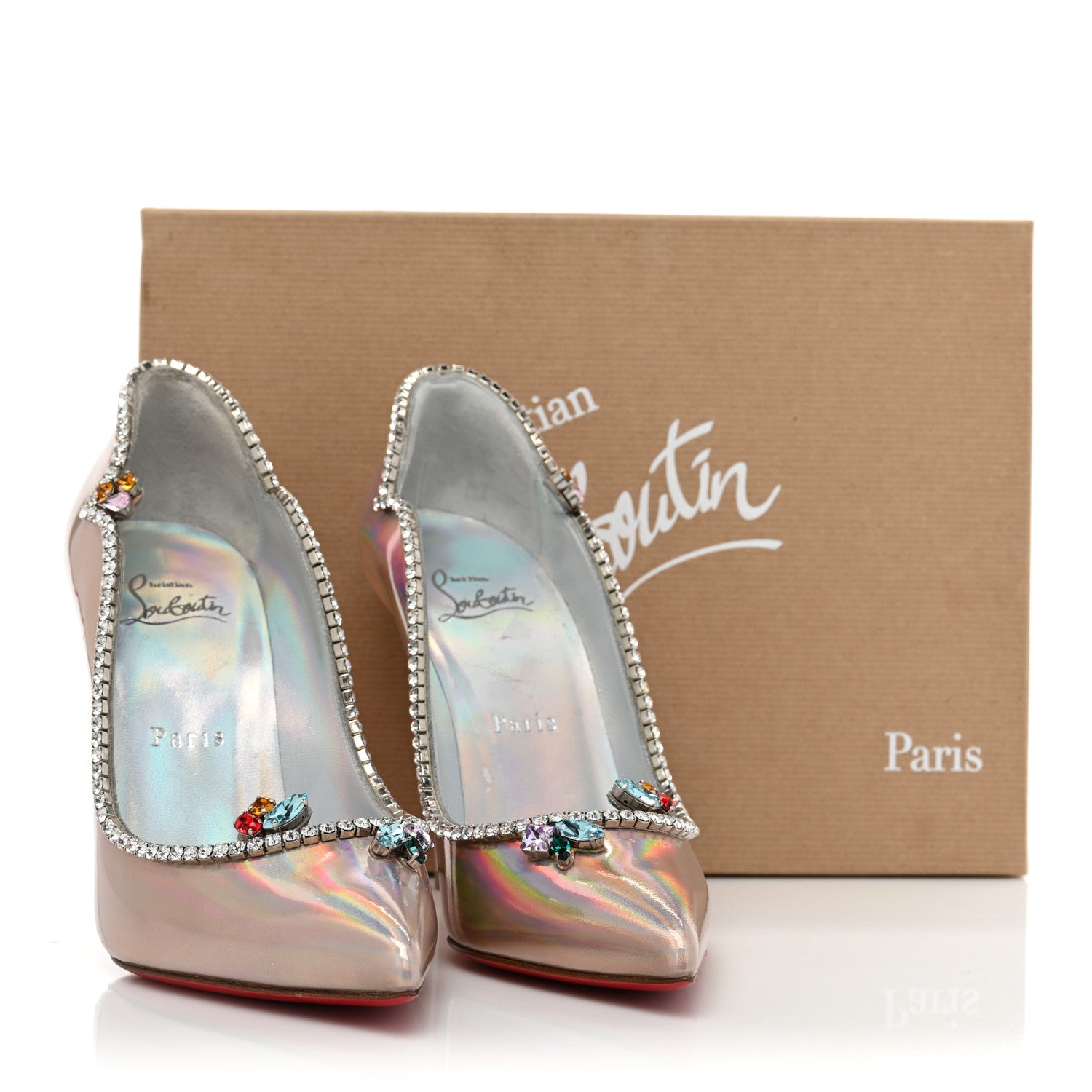 Christian Louboutin Patent Psychic Chick Queen 100 Pumps 37 Iridescent 12 of 12