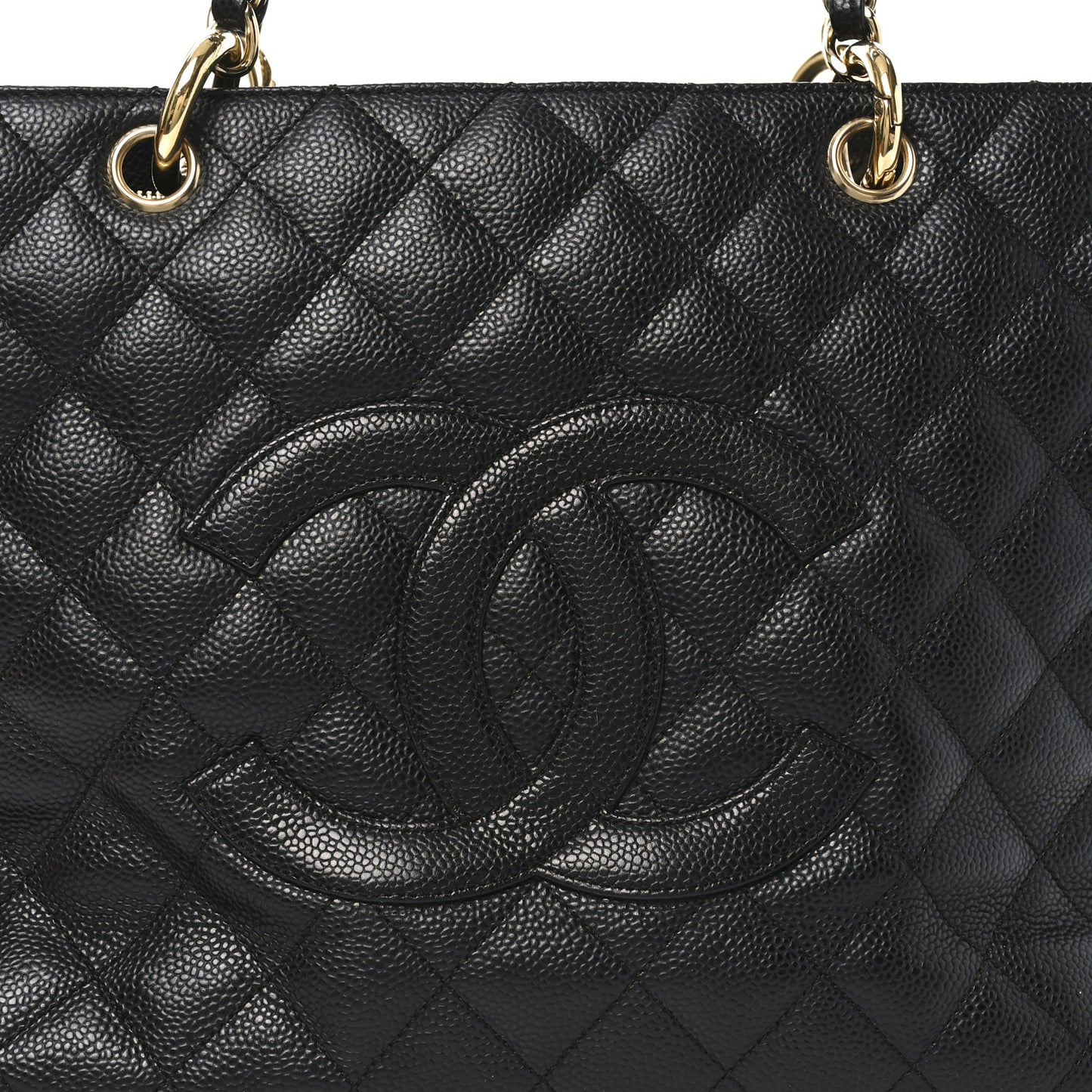 Caviar Quilted Grand Shopping Tote GST Black