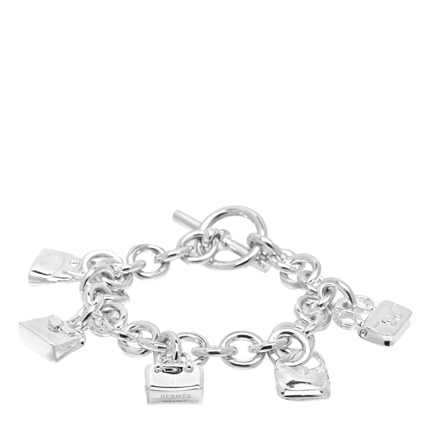 Sterling Silver Five Bags Amulette Charm Bracelet ST