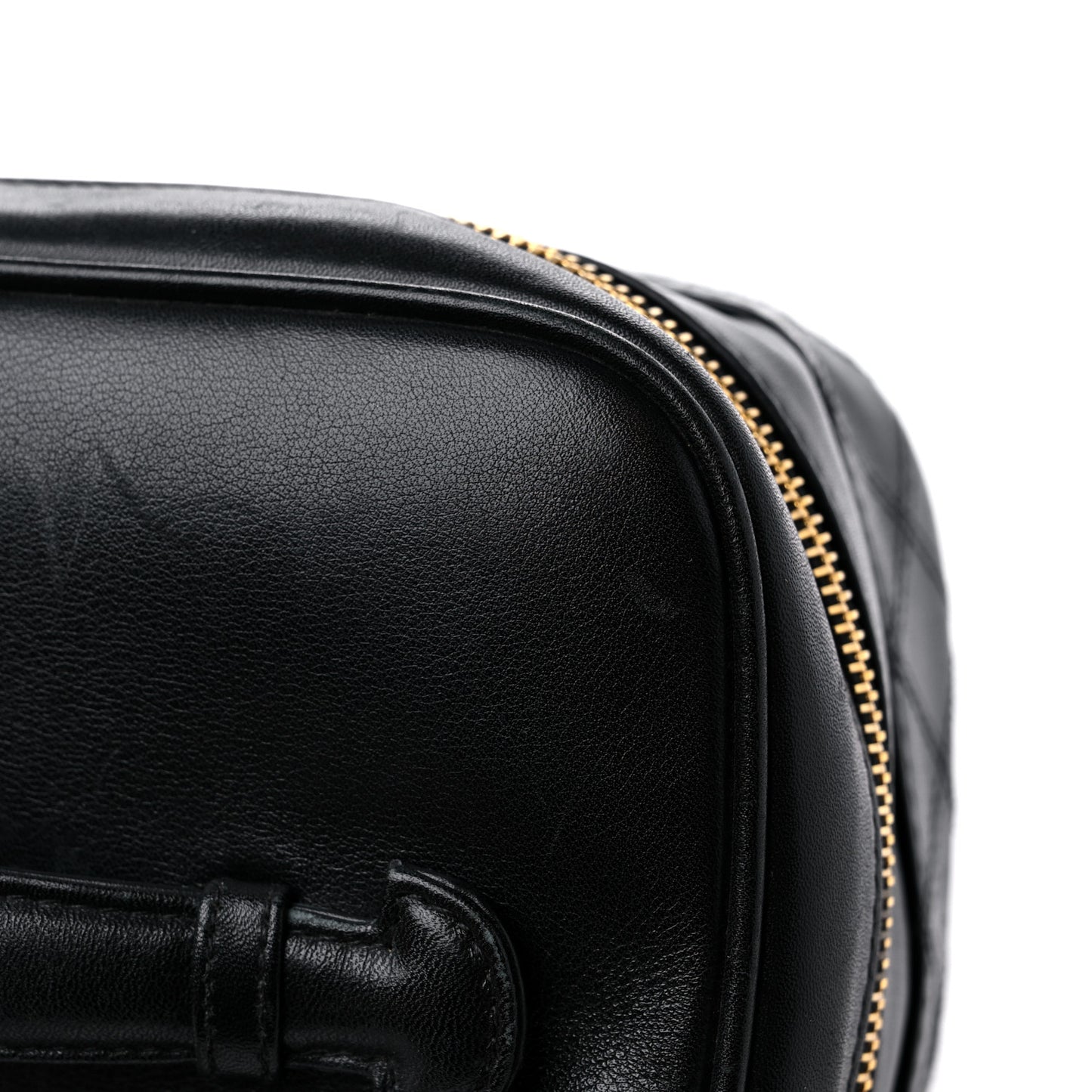 Lambskin Vanity Cosmetic Case Black