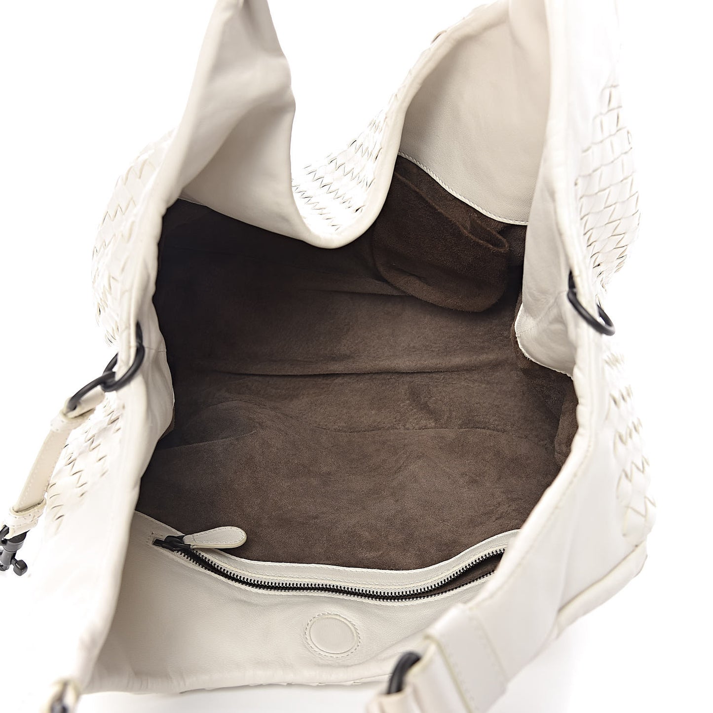 Nappa Intrecciato Medium Campana Hobo White