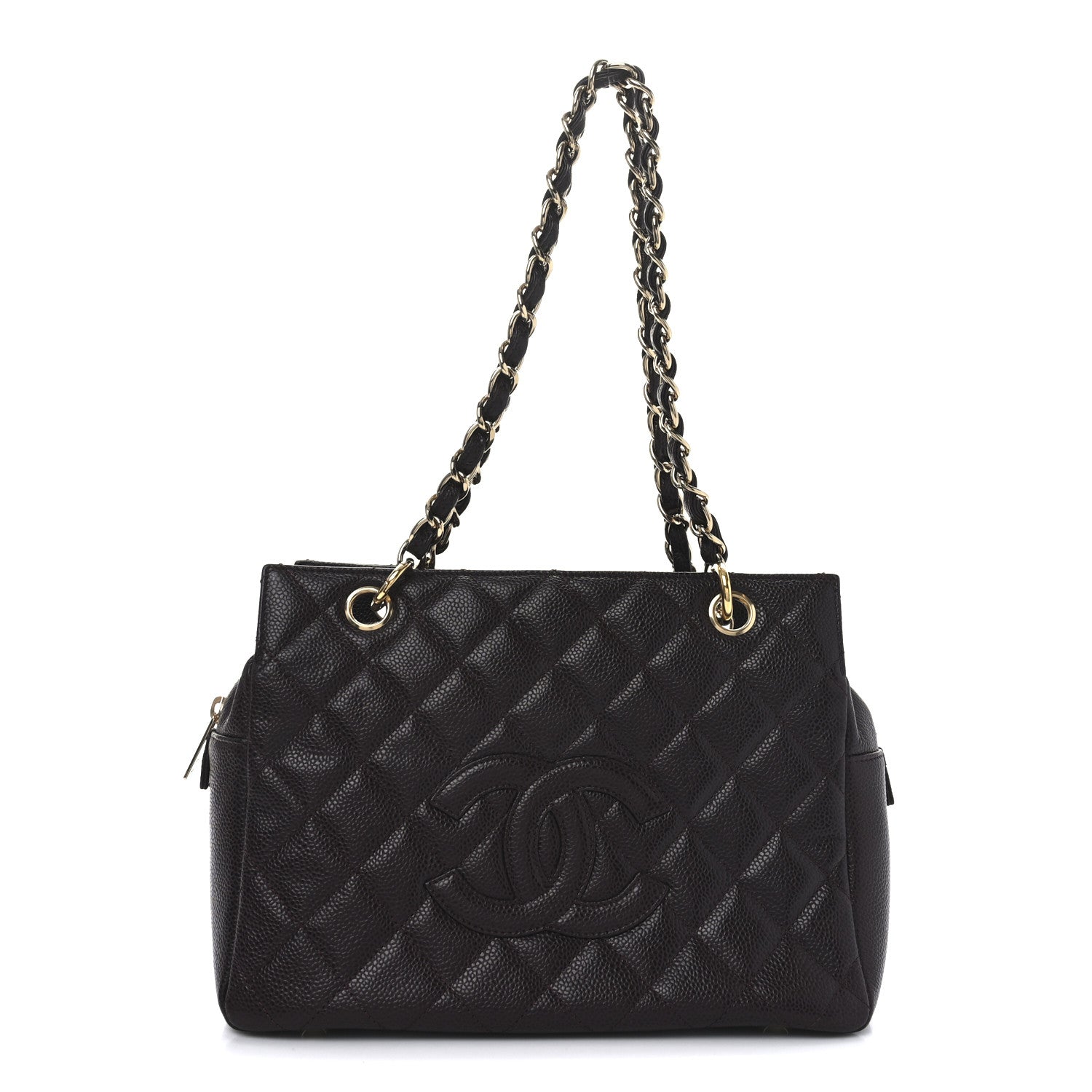 Chanel Caviar Quilted Petit Timeless Shopping Tote PTT Burgundy 1 of 10