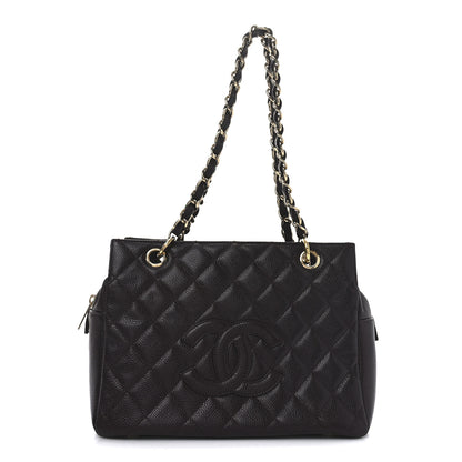 Chanel Caviar Quilted Petit Timeless Shopping Tote PTT Burgundy 1 of 10