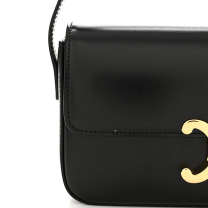 Celine Shiny Calfskin Triomphe Shoulder Bag Black 11 of 11