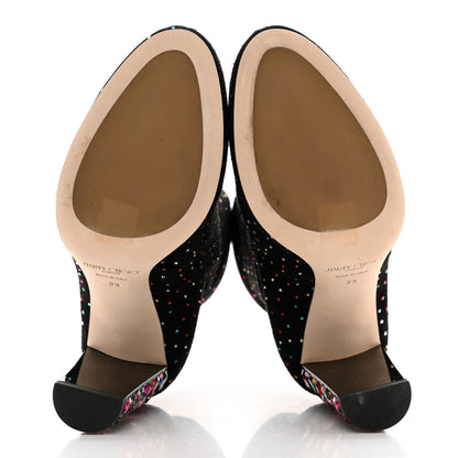 Jimmy Choo Suede Scattered Crystal Embellished Maine 100 Booties 39 Black Multicolor 6 of 8