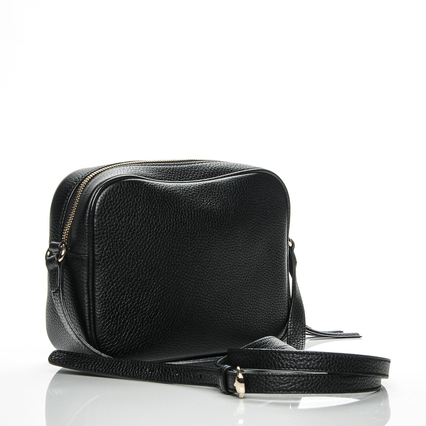 Pebbled Calfskin Small Soho Disco Bag Black