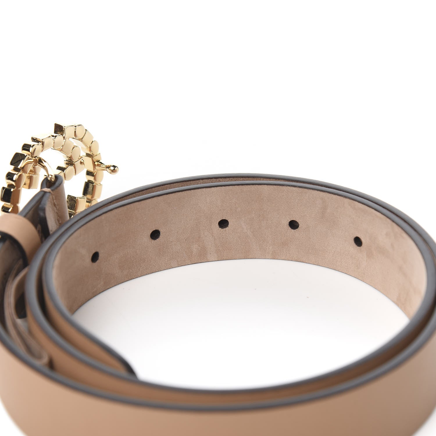 Gucci Calfskin Studded Interlocking G Belt 80 32 Brown 3 of 5