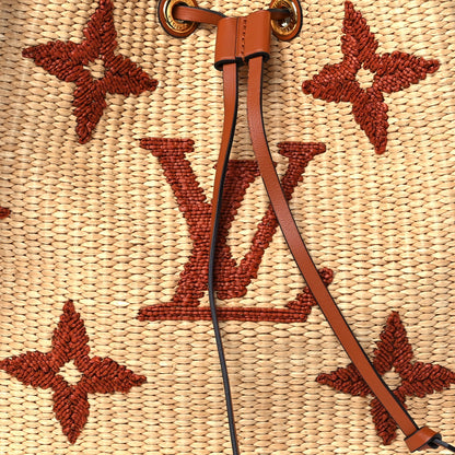 Louis Vuitton Raffia Calfskin Monogram Neonoe MM Tan 6 of 8