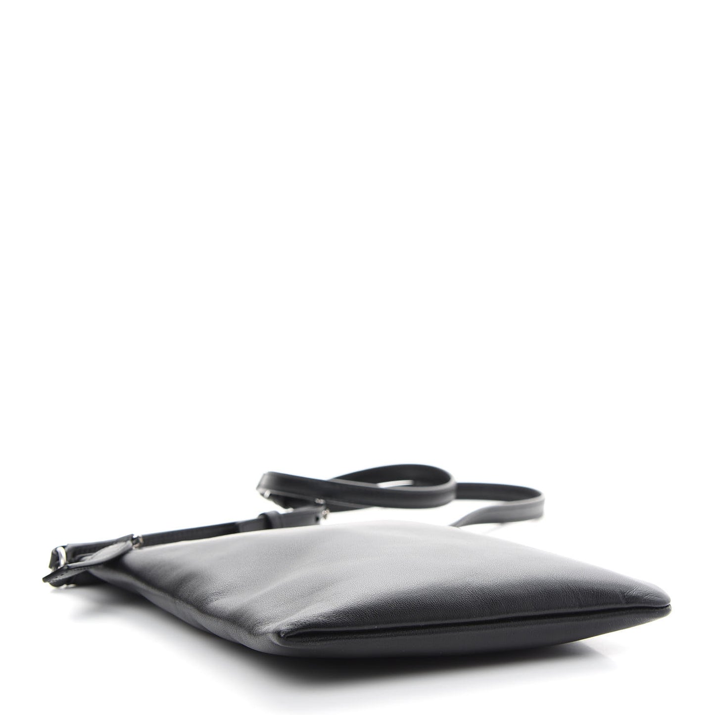 Antiqued Lambskin Sid Flat Crossbody Black