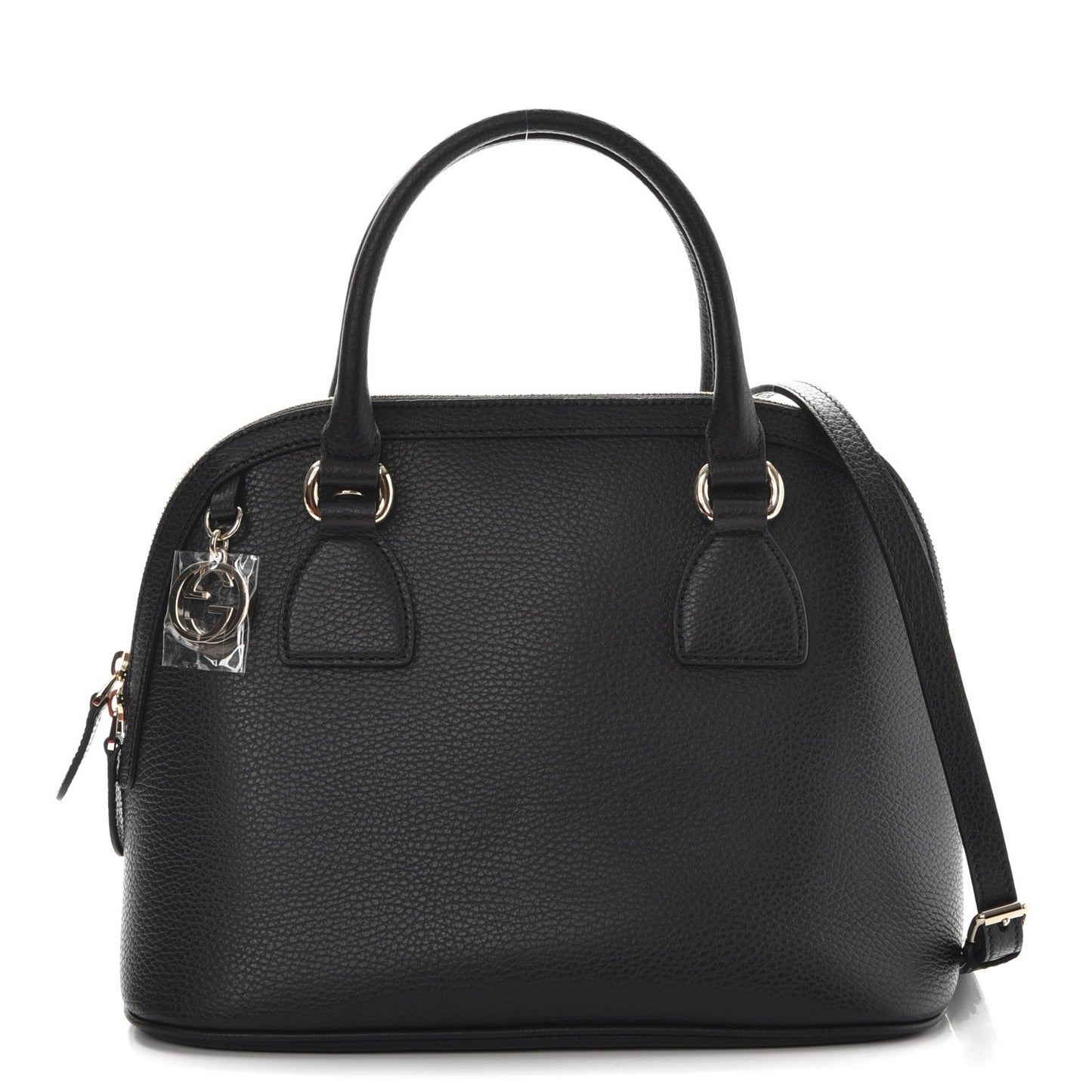 Dollar Calfskin Medium Dome Bag Black