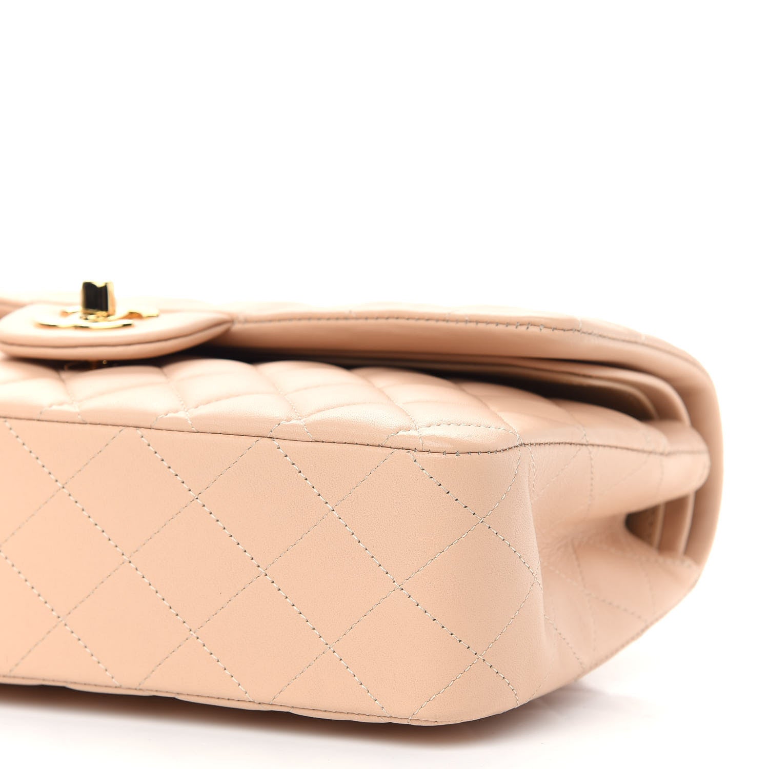 Chanel Lambskin Quilted Medium Double Flap Beige 9 of 9