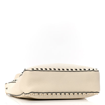 Valentino Garavani Pebbled Calfskin Small Rockstud Flip-Lock Messenger Bag Light Ivory 3 of 4