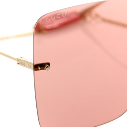 Gucci Acetate Detachable Charm Square Frame Sunglasses GG1147S Pink 7 of 8