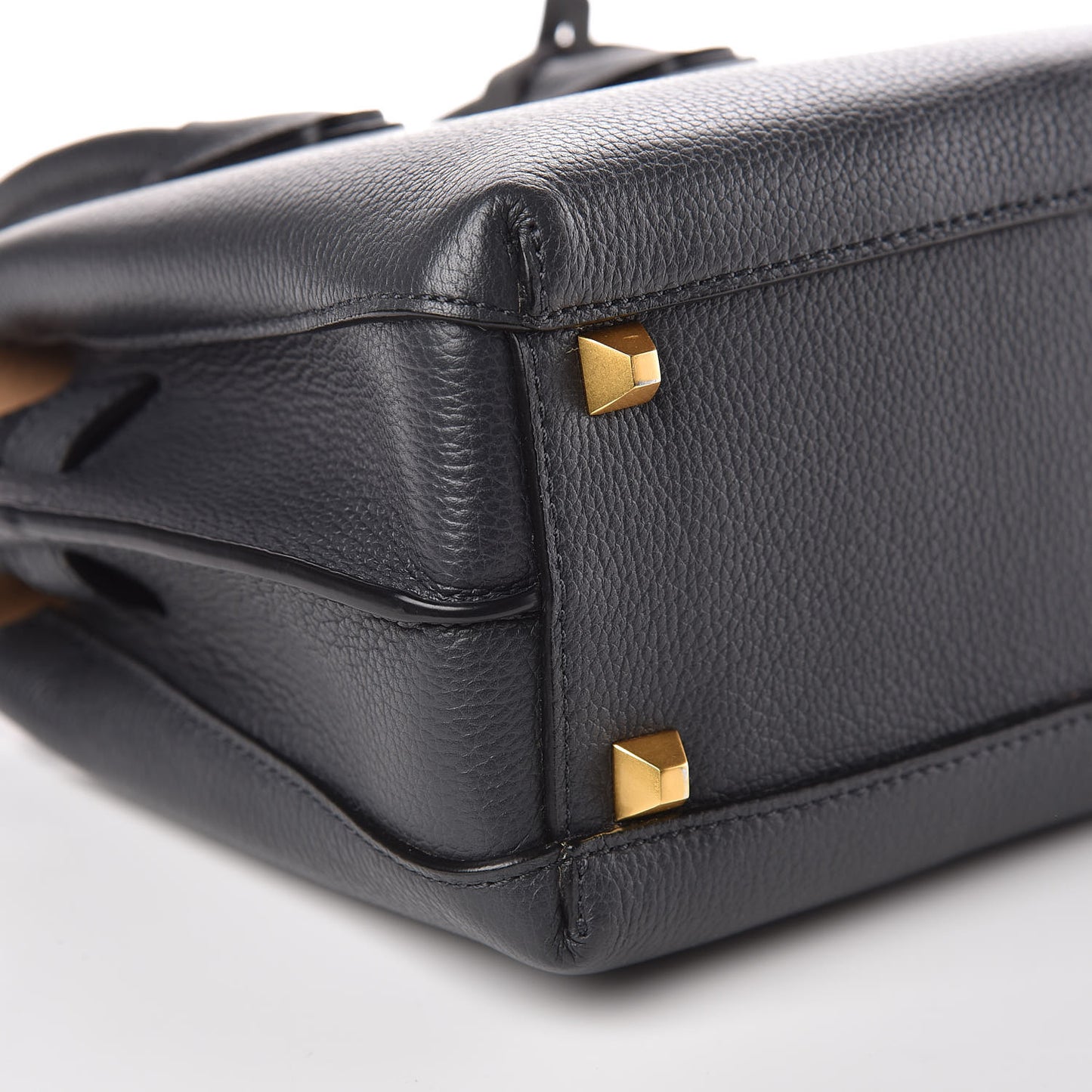 Grained Calfskin Mini Milla Tote Phantom Grey