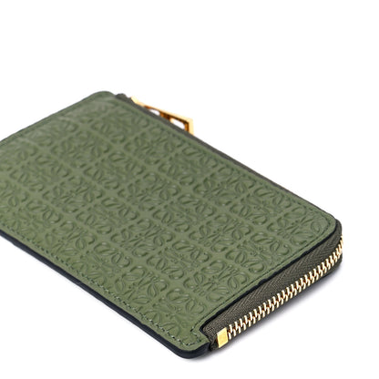 Loewe Calfskin Embossed Repeat Coin Card Holder Avocado Green 11 of 12