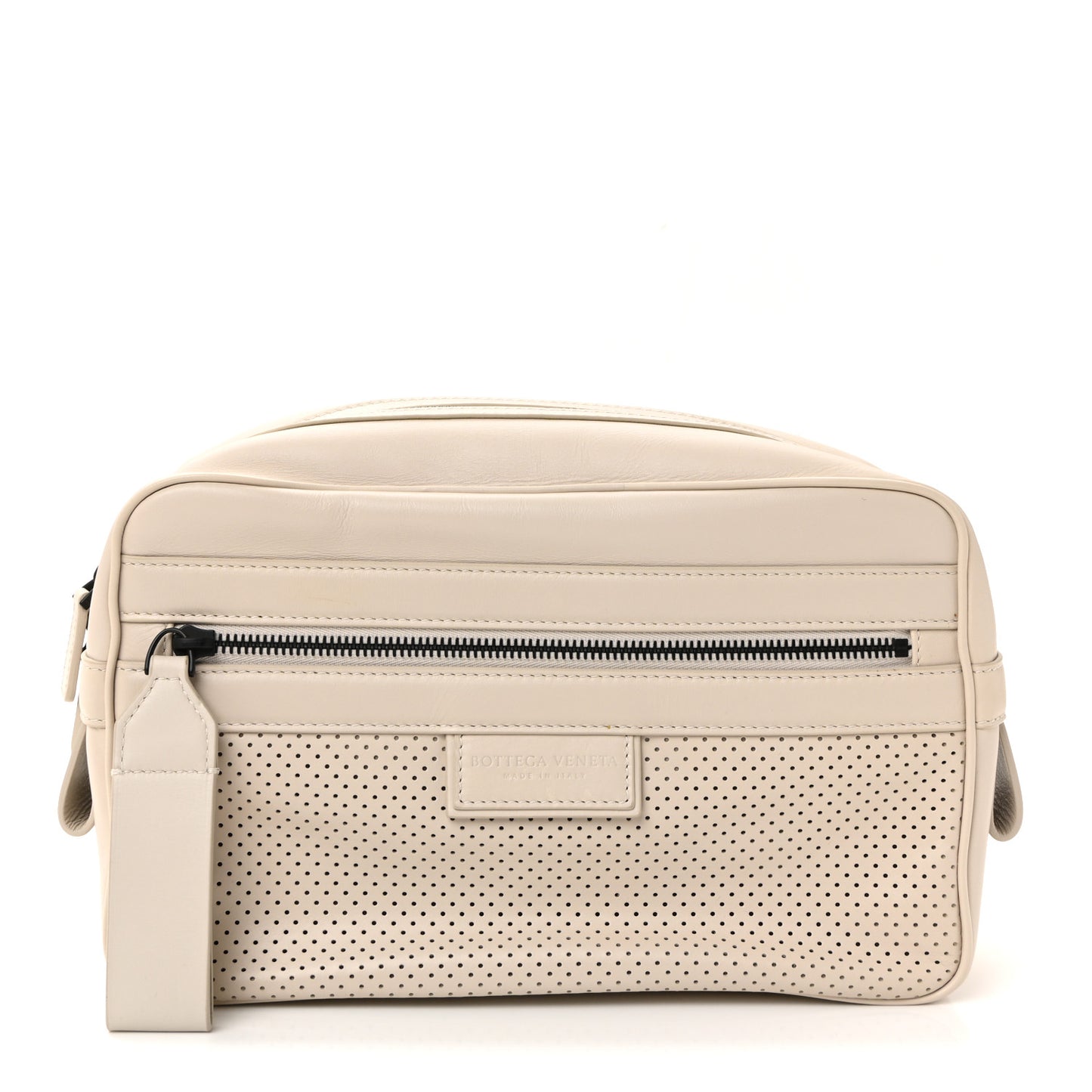 Perforated Calfskin Leggero Intrecciato Belt Bag Mist Plaster