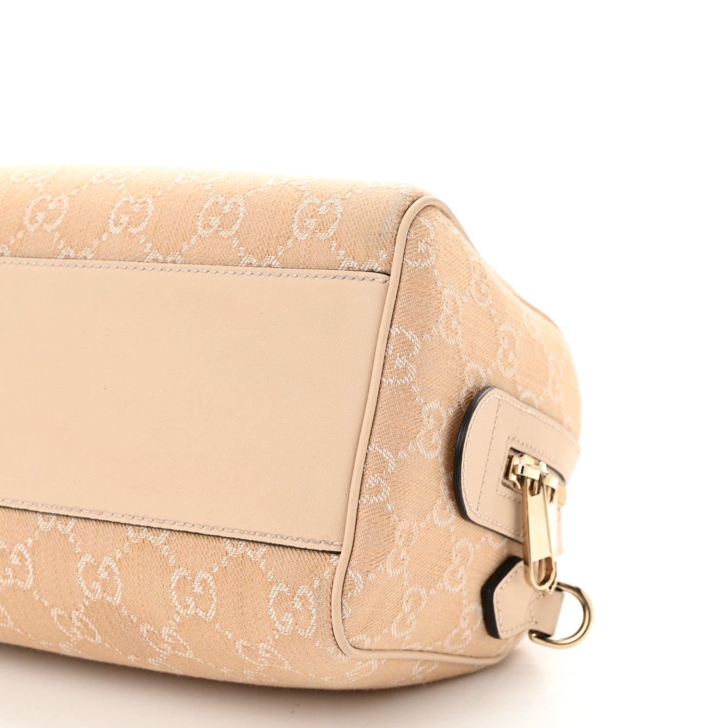 Gucci Summer Denim Calfskin GG Monogram Small Ophidia Top Handle Bag Souffle Rose 10 of 10