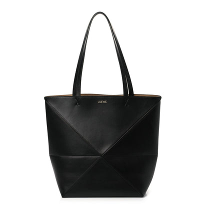 Loewe Shiny Calfskin Medium Puzzle Fold Tote Black 1 of 9