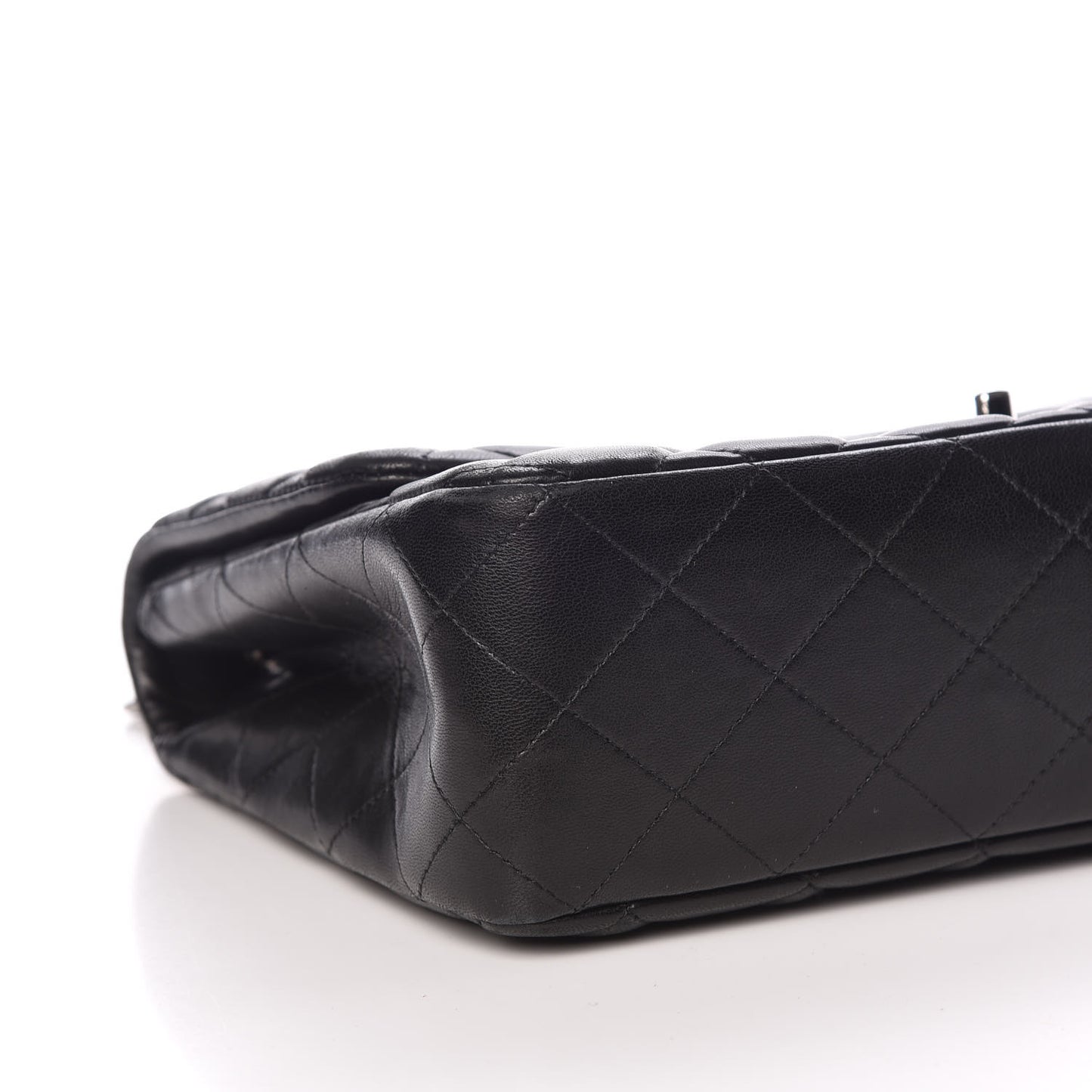 Lambskin Quilted Jumbo Single Flap Black
