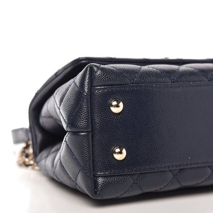 Chanel Caviar Quilted Mini Coco Handle Flap Navy Blue 6 of 10