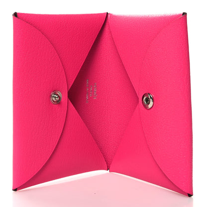Hermes Chevre Chamkila Calvi Card Case Rose Pop 5 of 9