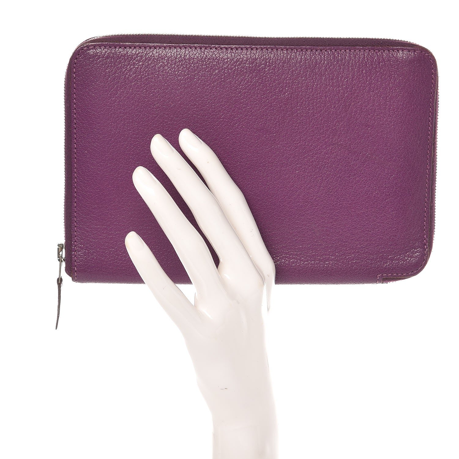 Hermes Chevre Mysore Azap GM Combined Wallet Violet 2 of 7
