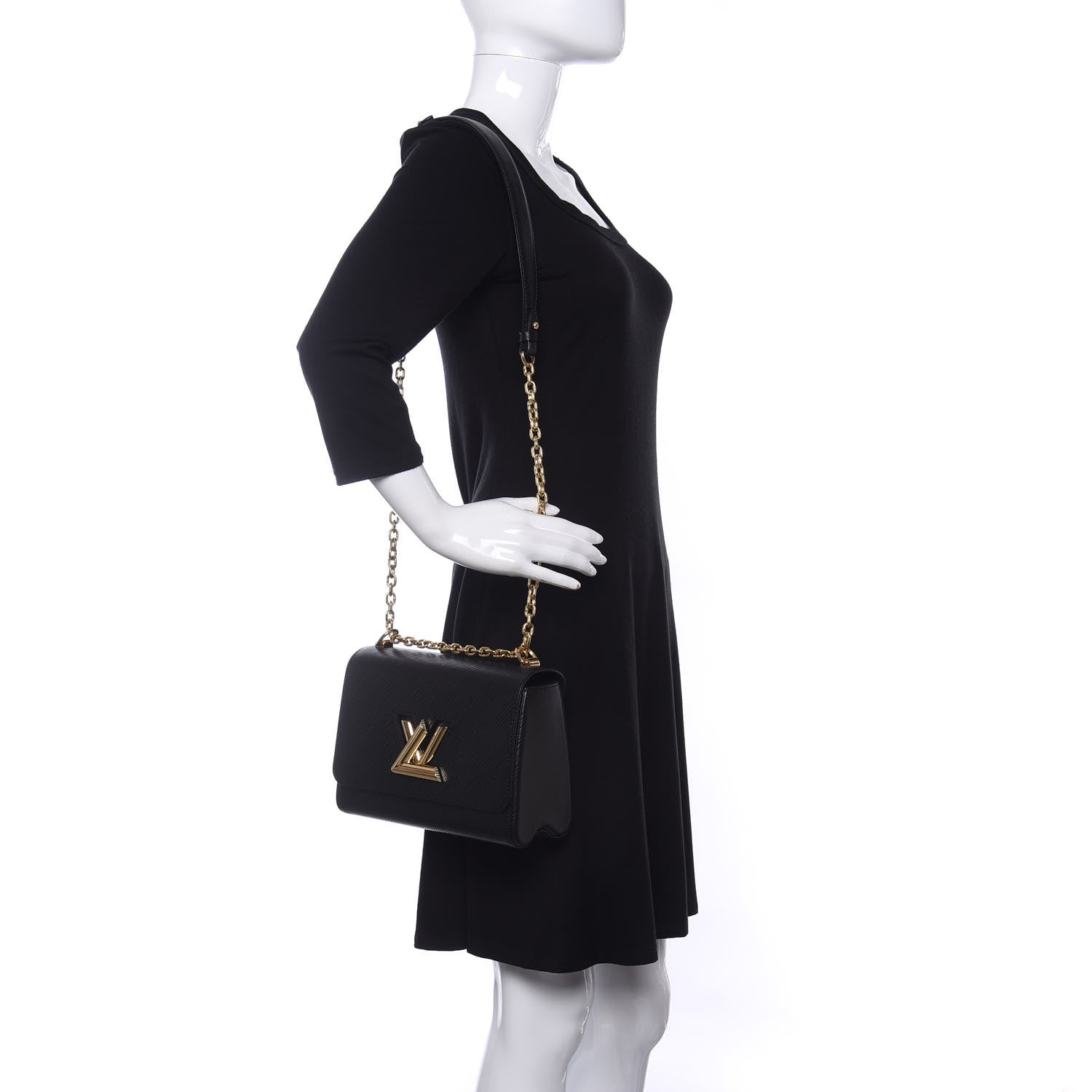 Louis Vuitton Epi Twist Shoulder Bag MM Black 2 of 10