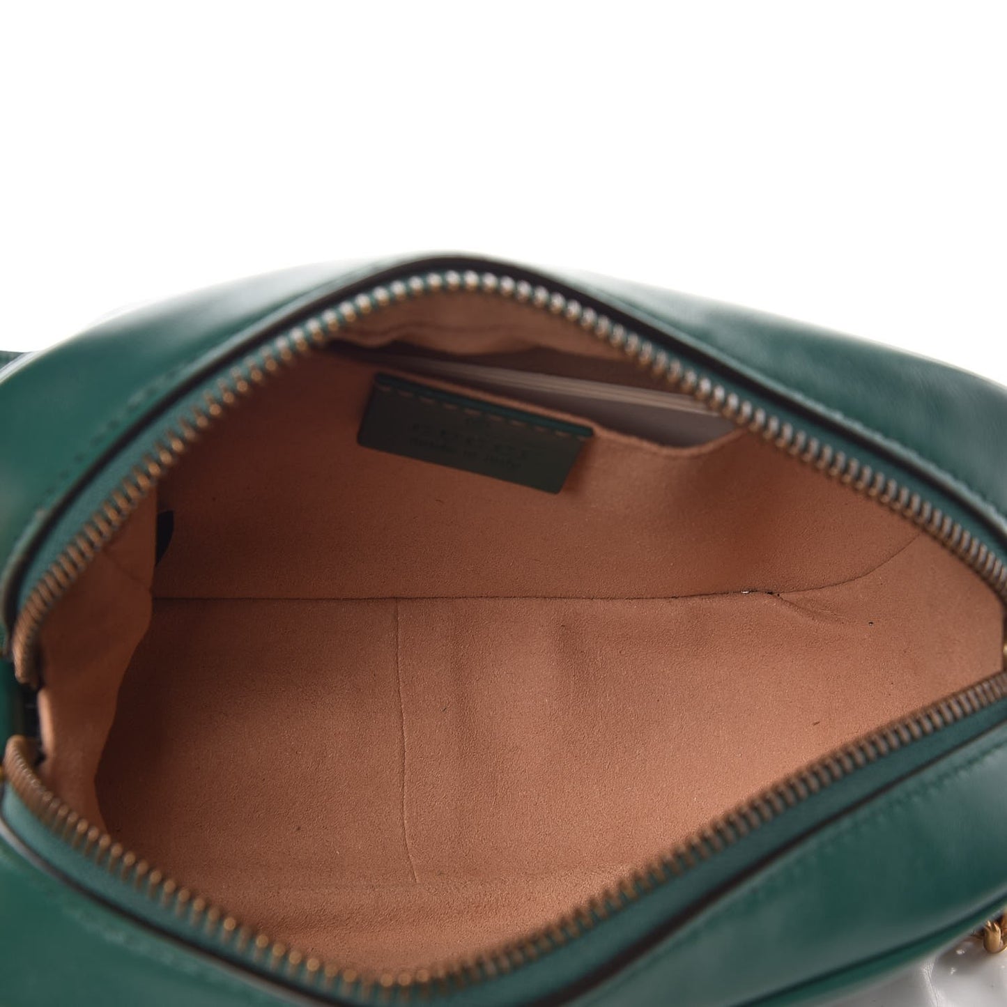 Calfskin Matelasse Mini GG Marmont Chain Shoulder Bag Emerald Green