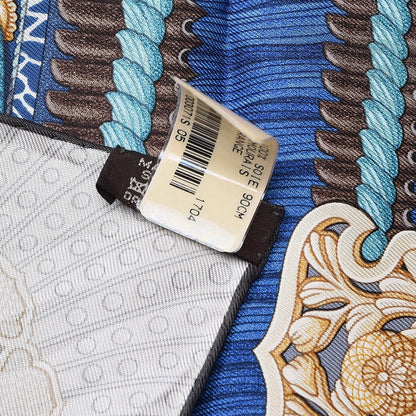 Hermes Silk Parures de Samouraïs Scarf 90 Ebene Bleu Orange 4 of 4
