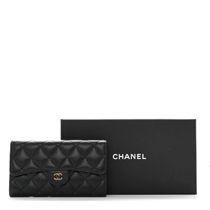 Chanel Caviar Quilted Long Flap Wallet Black 10 of 10