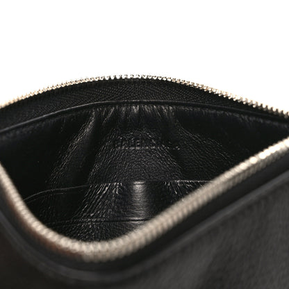 Balenciaga Grained Calfskin Logo Cash Passport Photo ID Zip Holder Black White 6 of 6